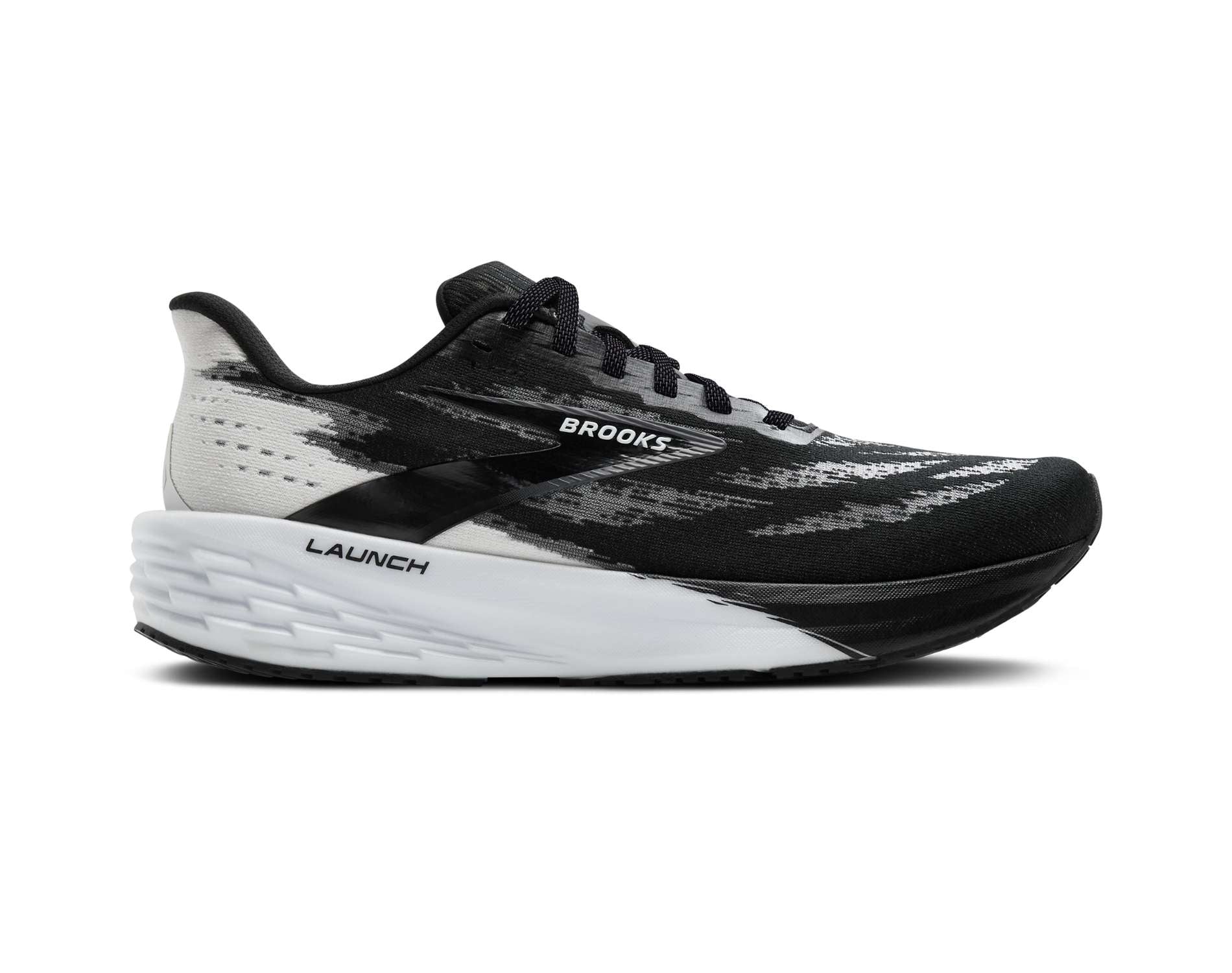brooks-launch-11-mens-d-black-white-01-3 Brooks Launch 11 Mens Running Shoes - Image 1