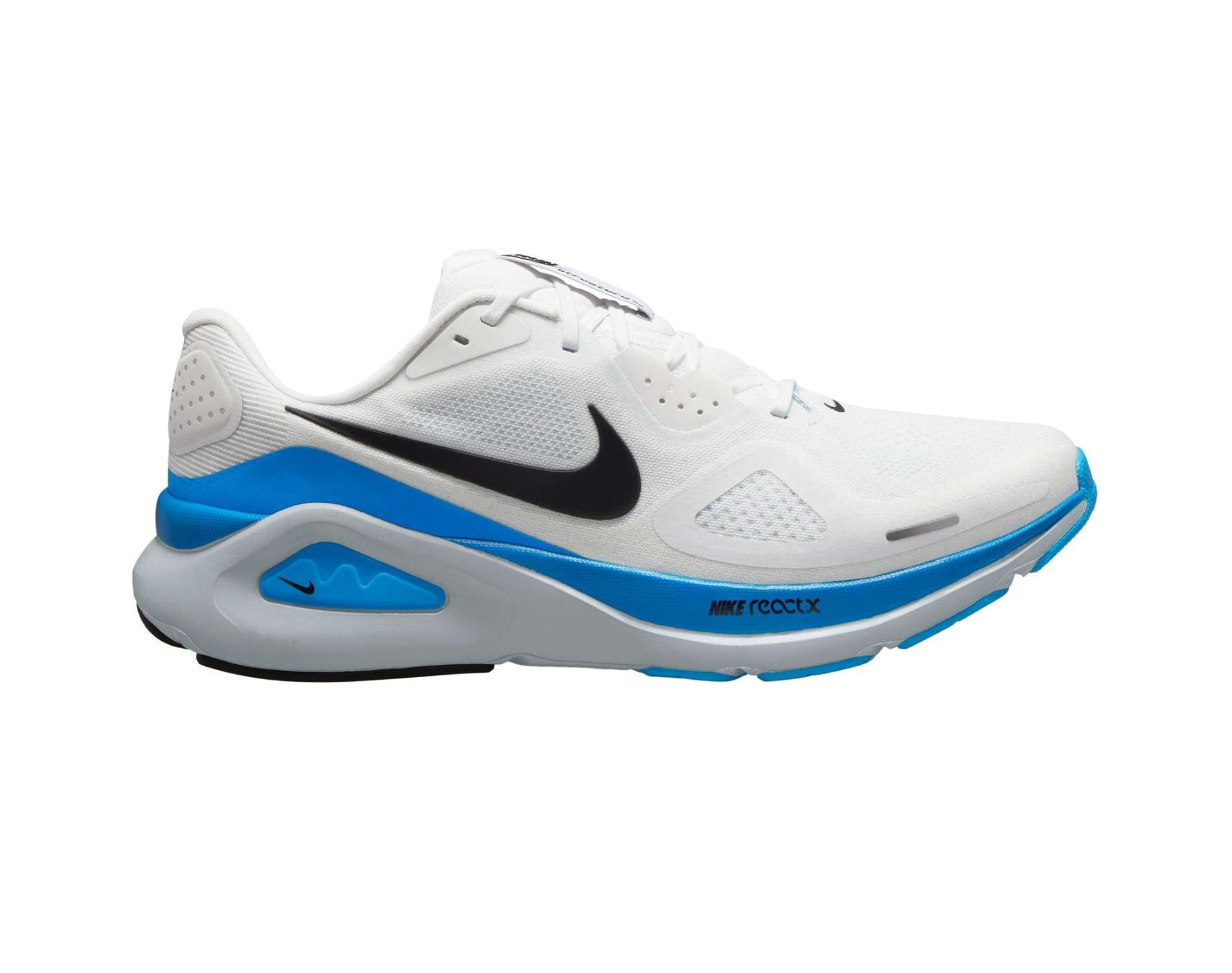 nike-structure-26-mens-d-white-black-blue-hero-pure-platinum-01-2 Nike Zoom Structure 26 Mens Running Shoes - Image 1
