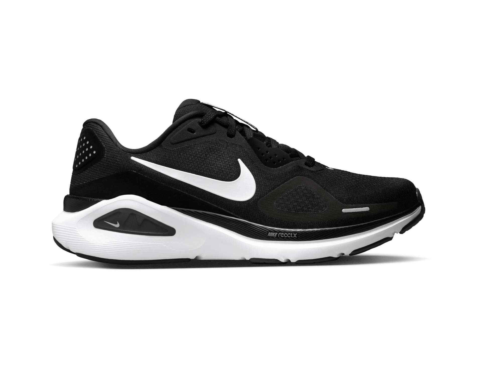 nike-structure-26-womens-b-black-white-metallic-silver-01-3 Nike Zoom Structure 26 Womens Running Shoes - Image 1
